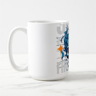 Caneca De Café Blue Flaming Skull Streetwear Design | Cyberpunk G