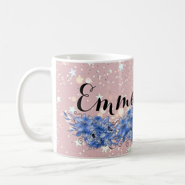 Caneca De Café Blue Floral bouquet in the blooming garden (Esquerda)