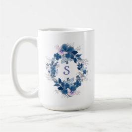 Caneca De Café Blue Floral Butterfly Mug