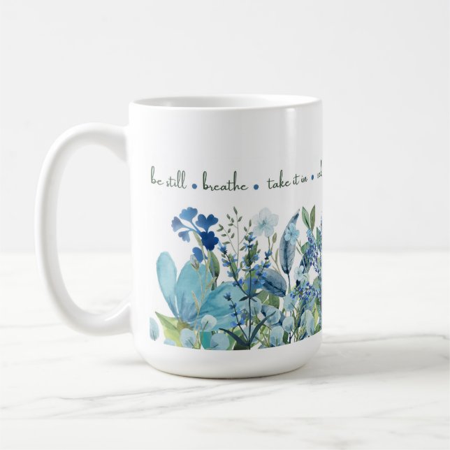 Caneca De Café Blue Floral 'Mindful Blooms' Mug (Esquerda)