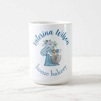 Caneca De Café Blue Flower Mixer Small Bakery Logo Brand