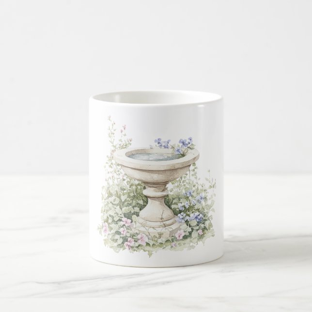 Caneca De Café Blue Flowers Fountain (Centro)