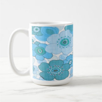 Caneca De Café Blue flowers pattern