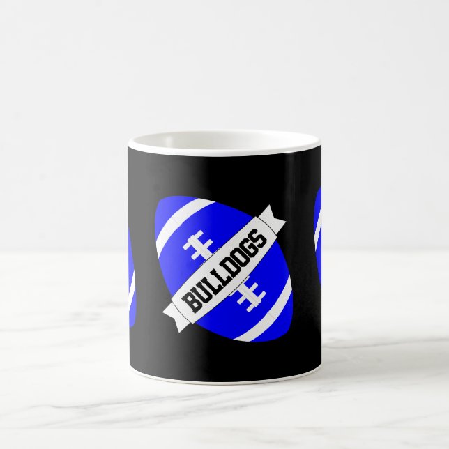 Caneca De Café Blue Football Coach ou Fan Custom Team Name Mug (Centro)