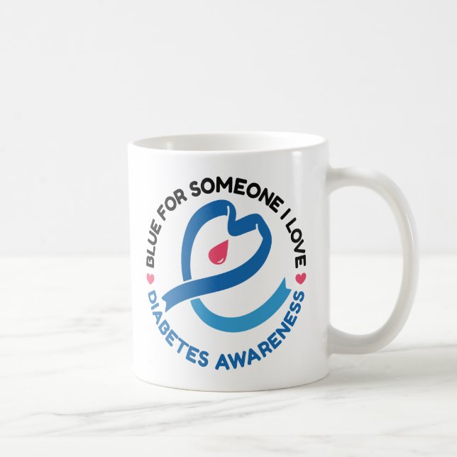 Caneca De Café Blue for Someone I Love – Diabetes Awareness (Direita)