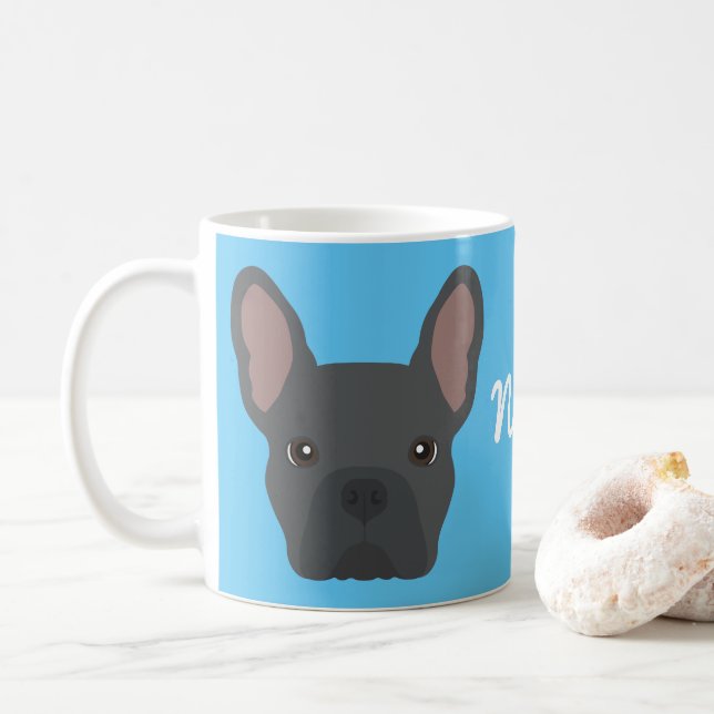 Caneca De Café Blue French Buldog Coffee Mug (Com Donut)