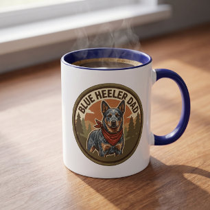 Caneca de Café Blue Heeler Dad Presente para Pai
