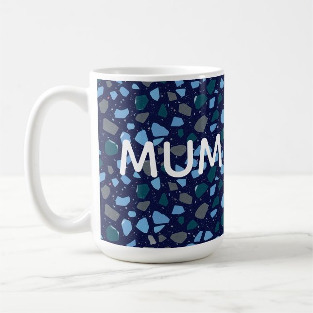 Caneca De Café Blue Hour Terrazzo Seamless Pattern (Esquerda)