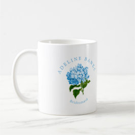 Caneca De Café Blue Hydrangea Grand-millennial Bridesmaid