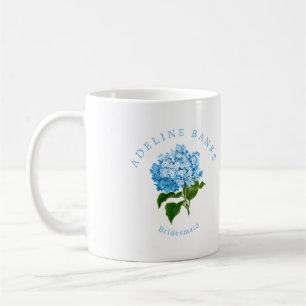 Caneca De Café Blue Hydrangea Grand-millennial Bridesmaid