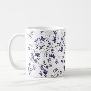 Caneca De Café Blue Leaf Pattern Coffee Mug