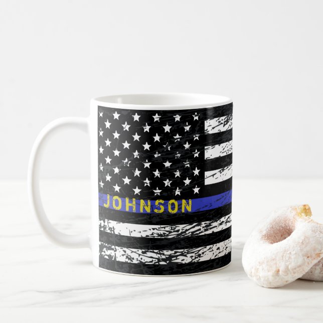 Caneca De Café Blue Line fino (Com Donut)