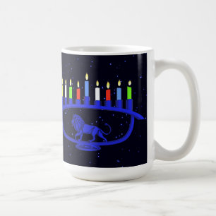Caneca De Café Blue Lion Menorah