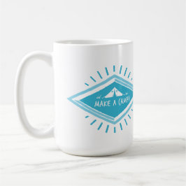 Caneca De Café Blue Make a Camp, Excelente Adventure