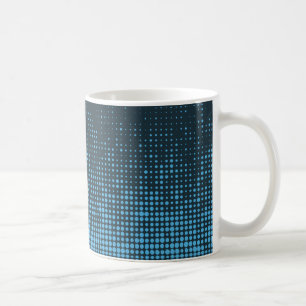 Caneca De Café Blue, modern, retro, cool, trendy dot pattern