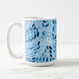 Caneca De Café Blue Mosaic Petals Pattern Ceramic Mug