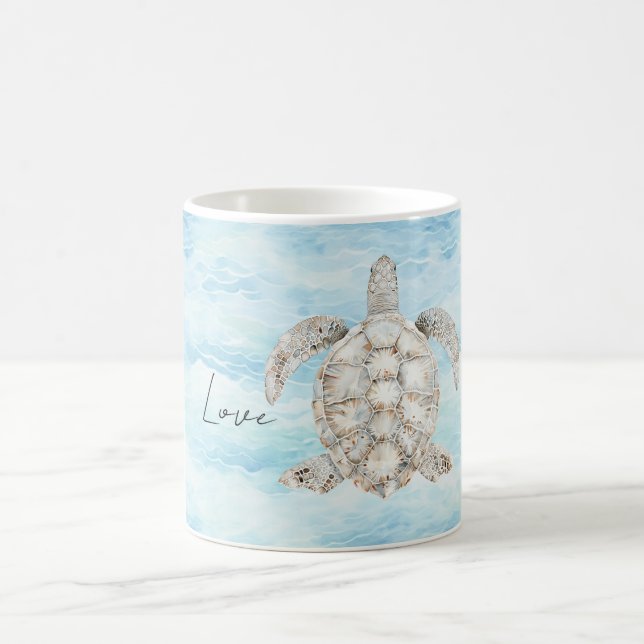 Caneca De Café Blue Ocean Sea Turtle (Centro)