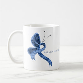 Caneca De Café Blue Paisley Awarting Ribbon Butterfly Coffee Mug