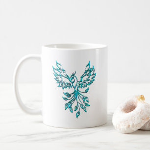 Caneca De Café Blue Phoenix nasce em branco