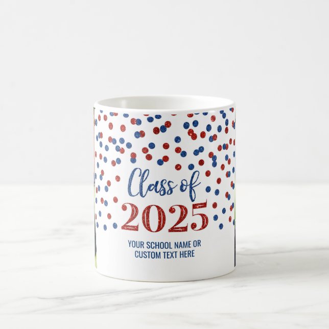 Caneca De Café Blue Red Class of 2025 Coffee Mug (Centro)