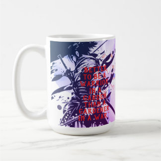 Caneca De Café Blue Samurai & Cherry Blossom Ink Art Motivational