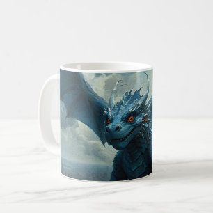 Caneca De Café Blue Stone Dragon Visita Nova Iorque