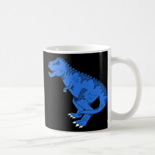Caneca De Café Blue T-rex On Cinza Sticker