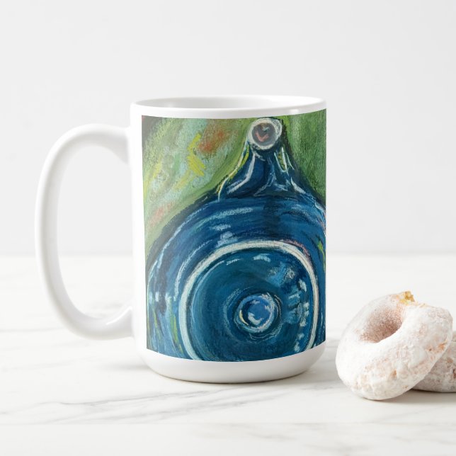 Caneca De Café Blue Teapot and Chai Artwork (Com Donut)