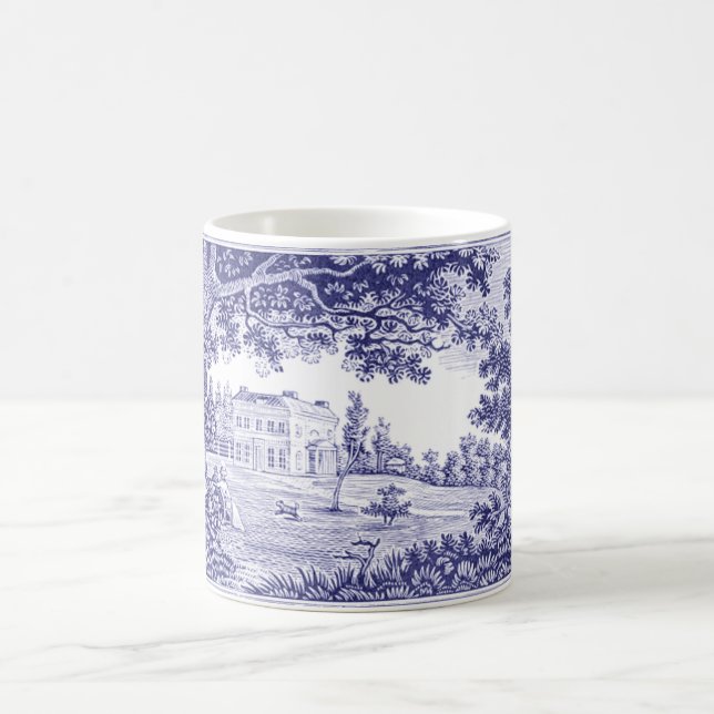 Caneca De Café Blue Toile Mug - Decoração do País Francês (Centro)