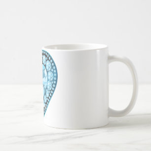 Caneca De Café Blue Topaz Gem Heart