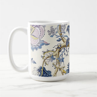 Caneca De Café Blue W. Morris Floral Pattern Mug