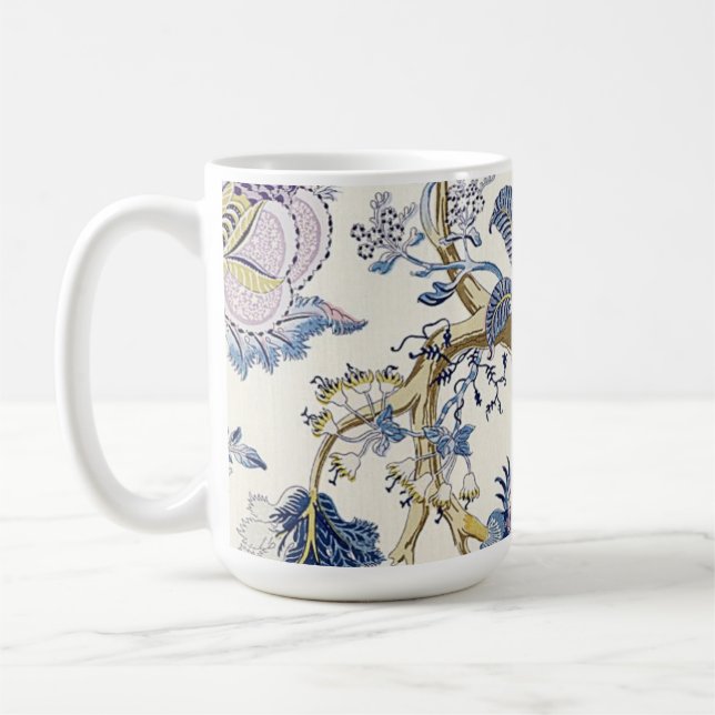 Caneca De Café Blue W. Morris Floral Pattern Mug (Esquerda)