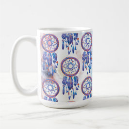 Caneca De Café Blue Watercolor Dreamcatcher Modern Boho