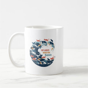 Caneca De Café Blue Wave Cat for Kamala T-Shirt