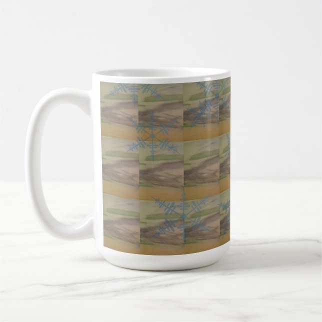 Caneca De Café Blue waves and snowflakes on the Seashore (Esquerda)
