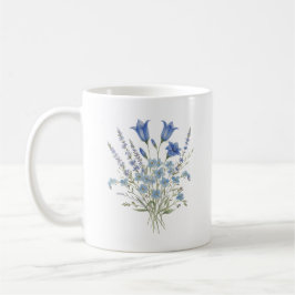 Caneca De Café Blue Wildflower Bouquet