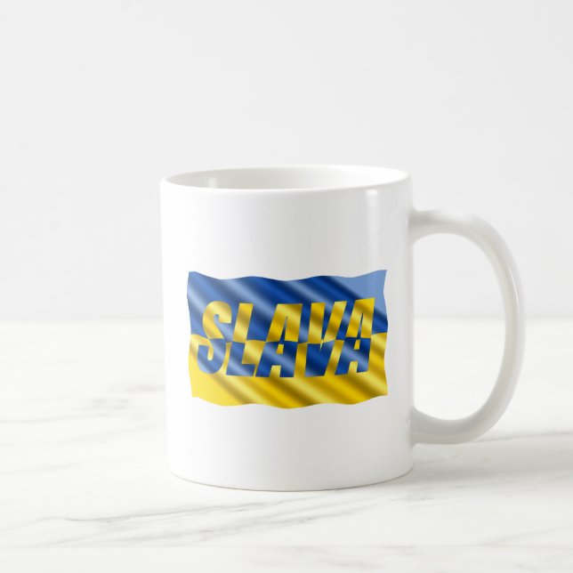 Caneca De Café Blue Yellow Ucrânia Inspirou Sem guerra de Paz (Direita)
