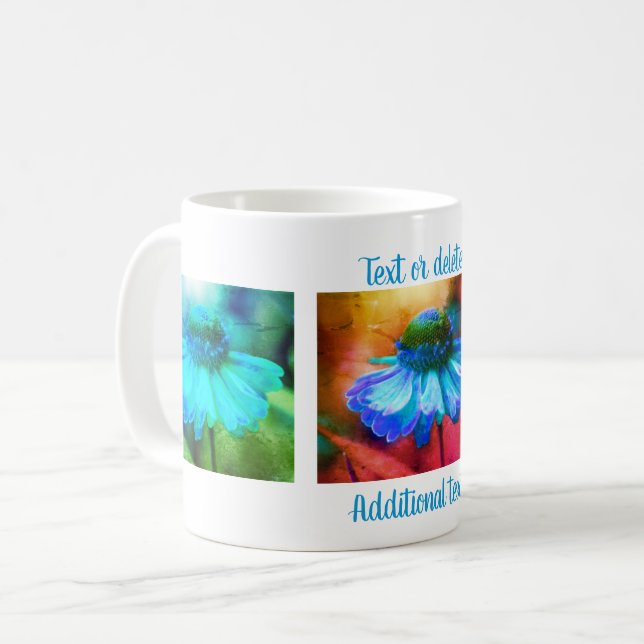 Caneca De Café Blue Zinnia Floral Art Personalizado (Frente Esquerda)