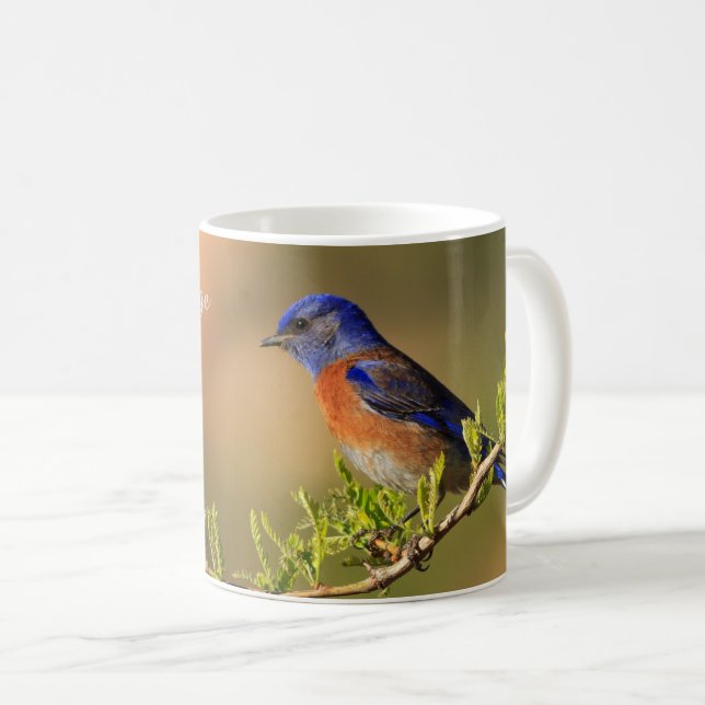 Caneca De Café Bluebird de Cotação Personalizada (Frente Esquerda)