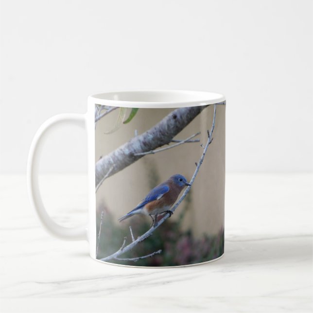 Caneca De Café Bluebird no Branch Eastern Bluebird Amantes (Esquerda)