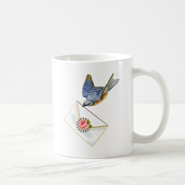 Caneca De Café Bluebird of Felicidade com Nota (Direita)