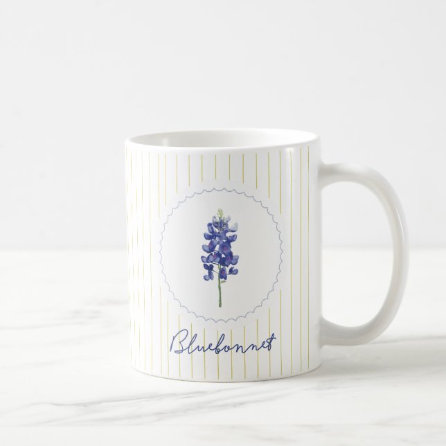 Caneca De Café Bluebonnet, Texas Wild Flower, Blue, Purple Primav (Direita)