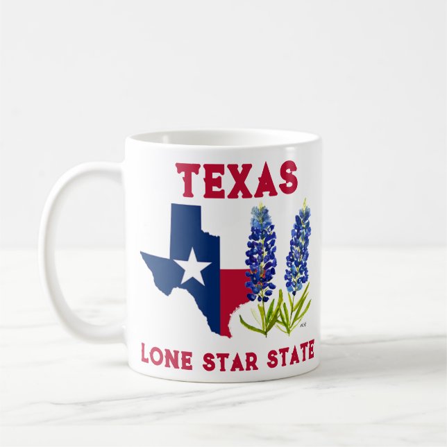Caneca De Café Bluebonnets Texas State Flowers Lupine Lone Star (Esquerda)