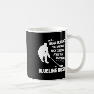 Caneca De Café Blueline Boss - Roupas para Defensores de Hóquei n