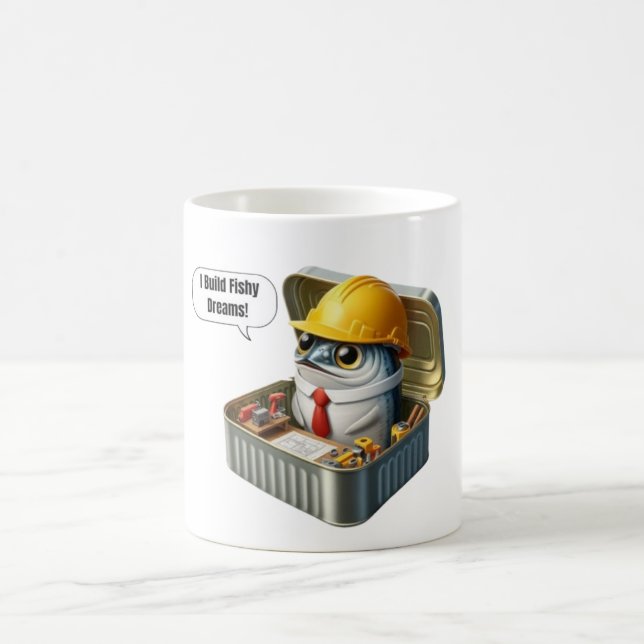 Caneca De Café  Blueprint Sardine Engineer Coffee Break Art (Centro)