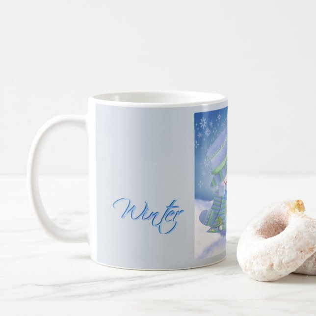 Caneca De Café Blues de inverno de Natal giro (Com Donut)
