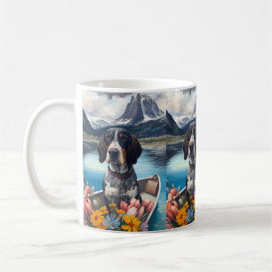 Caneca De Café Bluetick Coonhound em uma Canoa: Uma Aventura Cêni