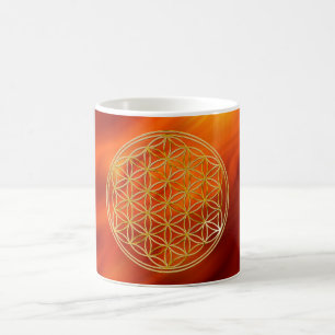 Caneca De Café Blume des Lebens ondas de klein vermelhas BG