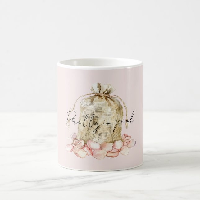 Caneca De Café Blush Pink Rose Petals Floral Bag (Centro)