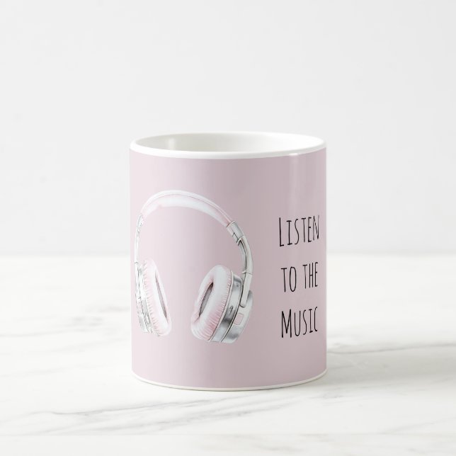 Caneca De Café Blush Pink Silver Earphones (Centro)